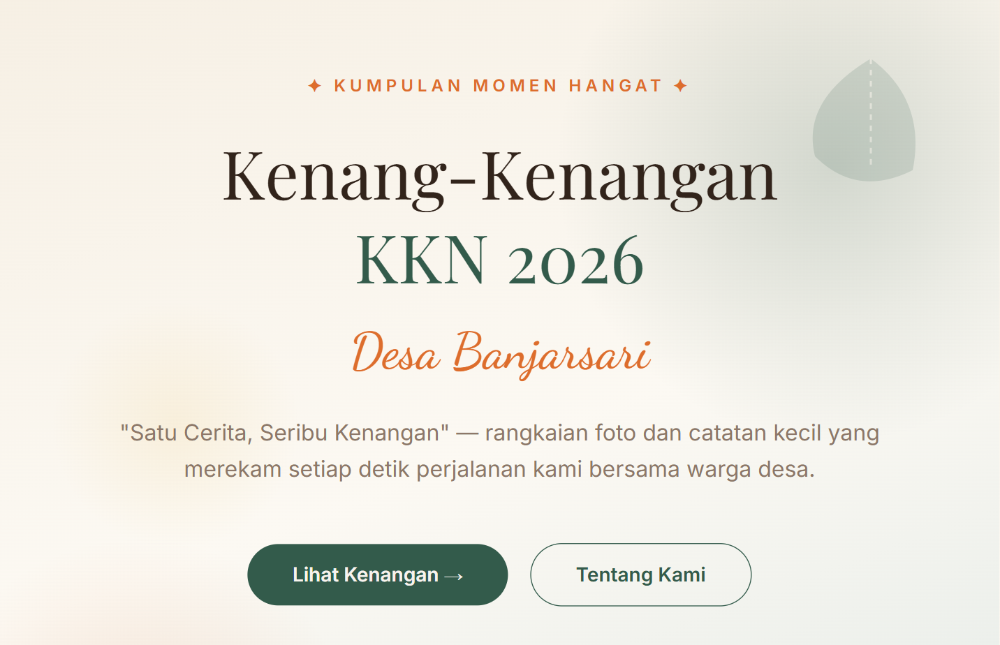 Landing Page Profile KKN