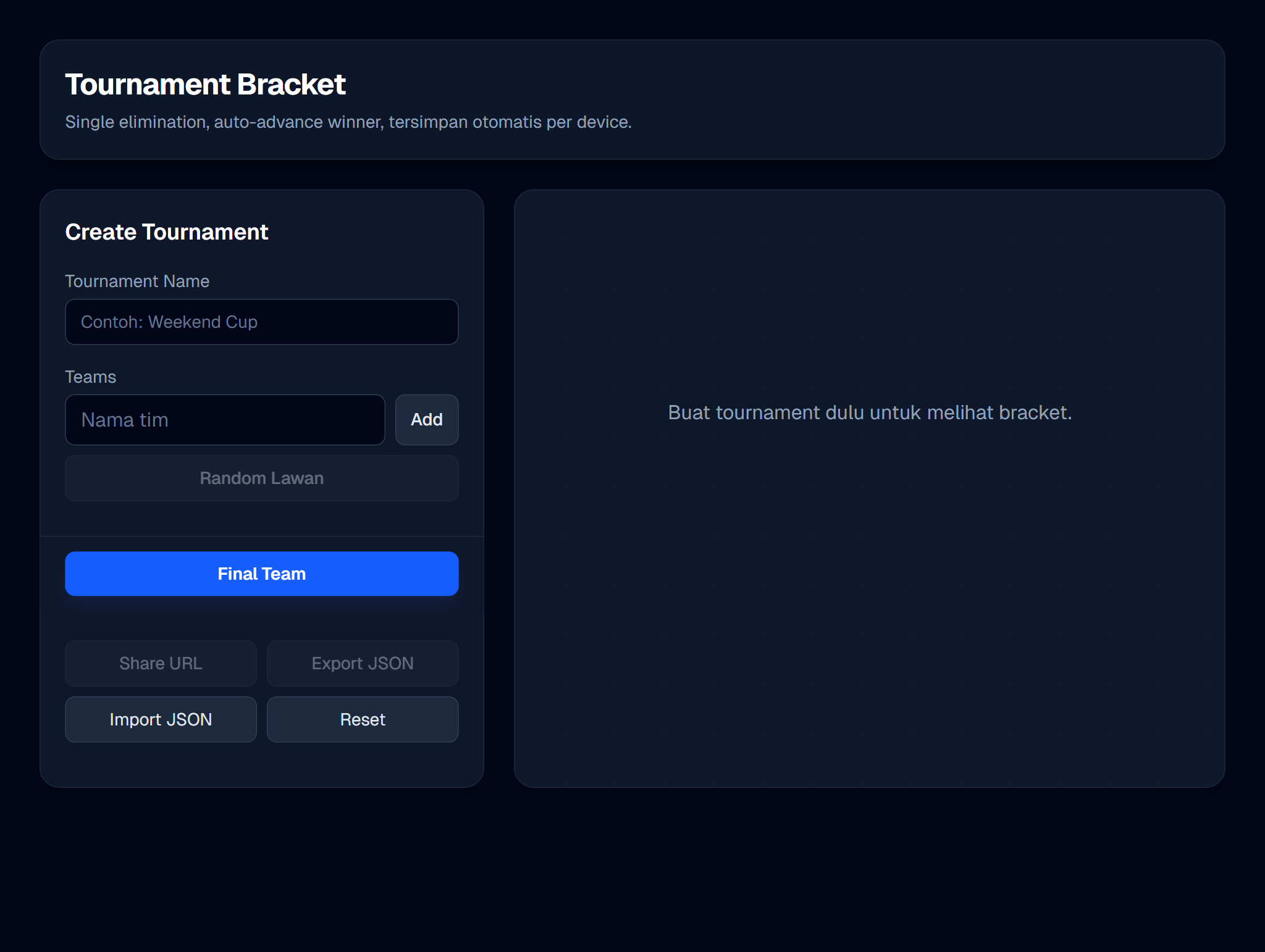 NextDraft - Tournament Bracket Generator
